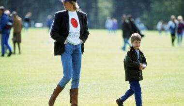 Prince William with his mother Diana, Princess of Wales