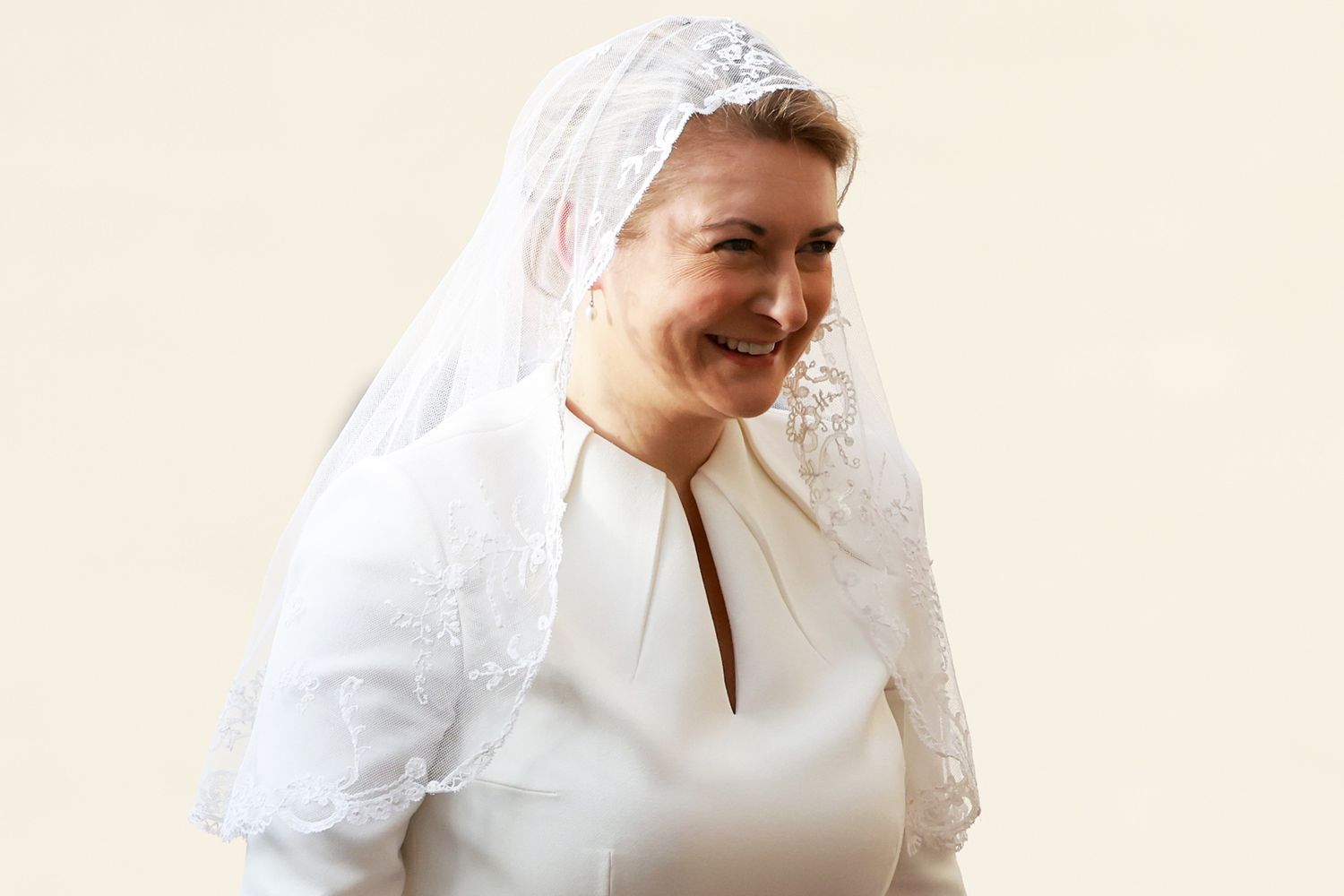 Grand Duchess Stephanie of Luxembourg Wears White to Meet Pope Leo