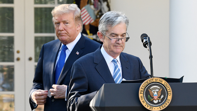 Donald Trump and Jerome Powell (Photo: Bloomberg) יו"ר הפד ג'רום פאוול והנשיא דונלד טראמפ