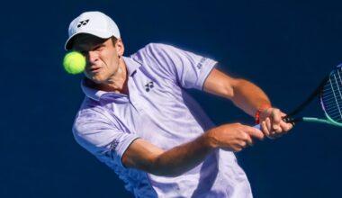 Hubert Hurkacz in action ahead of the United Cup.