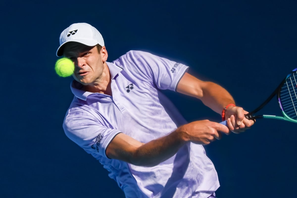 Hubert Hurkacz in action ahead of the United Cup.