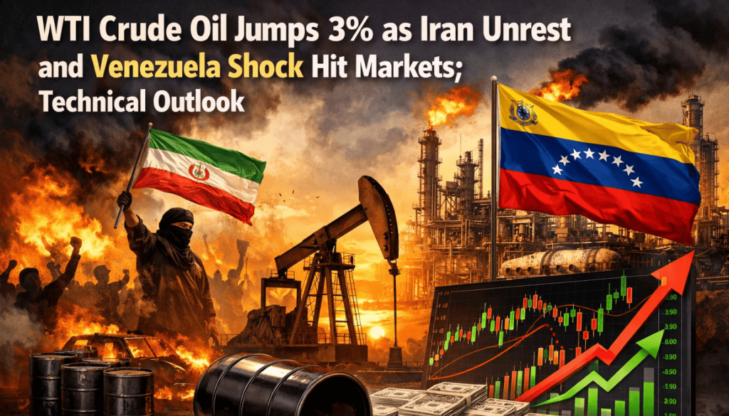 WTI Crude Oil Jumps 3% as Iran Unrest and Venezuela Shock Hit Markets; Technical Outlook