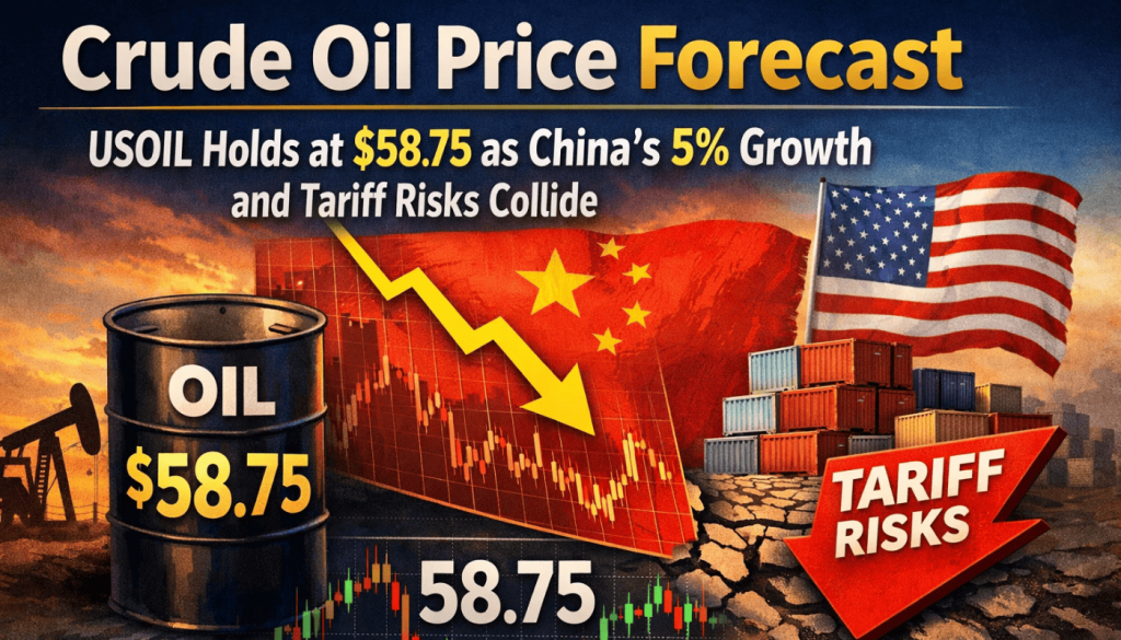 Crude Oil Price Forecast: USOIL Hold at $58.75 as China’s 5% Growth and Tariff Risks Collide