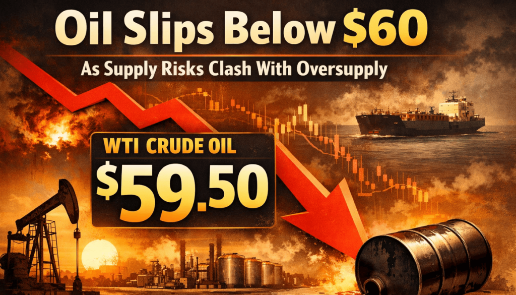 WTI Crude Oil at $59.5: Oil Slips Below $60 as Supply Risks Clash With Oversupply