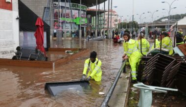 As inundações em Alcântara e Algés em evereiro de 2023.