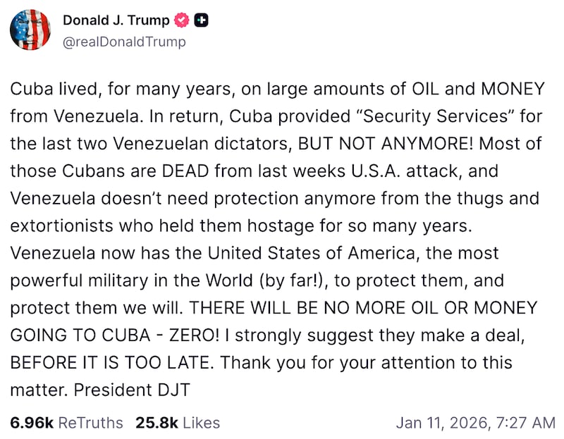 Donald Trump on Truth Social