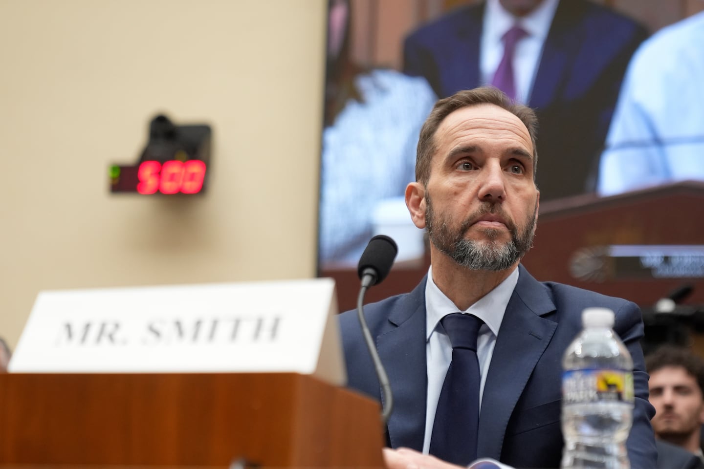Former Justice Department special counsel Jack Smith waits to testify before the House Judiciary Committee about his investigations into President Trump, Thursday, Jan. 22, 2026 at the Capitol in Washington.