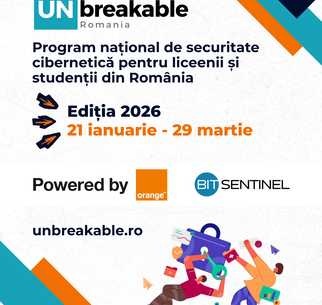 UNbreakable România 2026 este primul program din România care susține tinerii să valorifice inteligența artificială (AI) pentru gestionarea amenințărilor de securitate cibernetică emergente