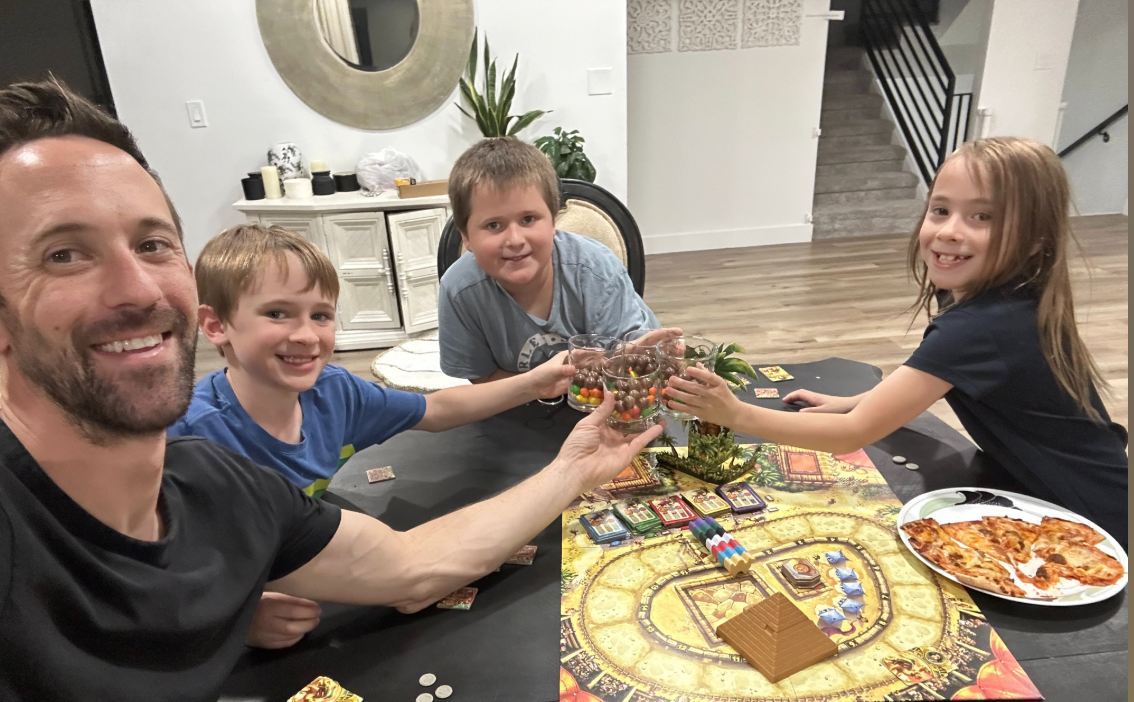 Kendall Seymour with his three kids