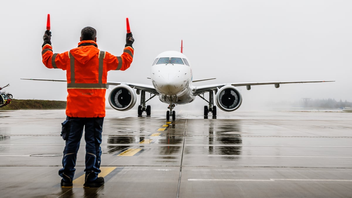 The new Embraer aircraft during their arrival at Findel in November