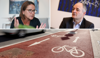 La ministre des Transports Yuriko Backes (à gauche) s'est opposée à Patrick Goldschmidt, échevin de la Mobilité de la Ville de Luxembourg, au sujet de la couleur des pistes cyclables.