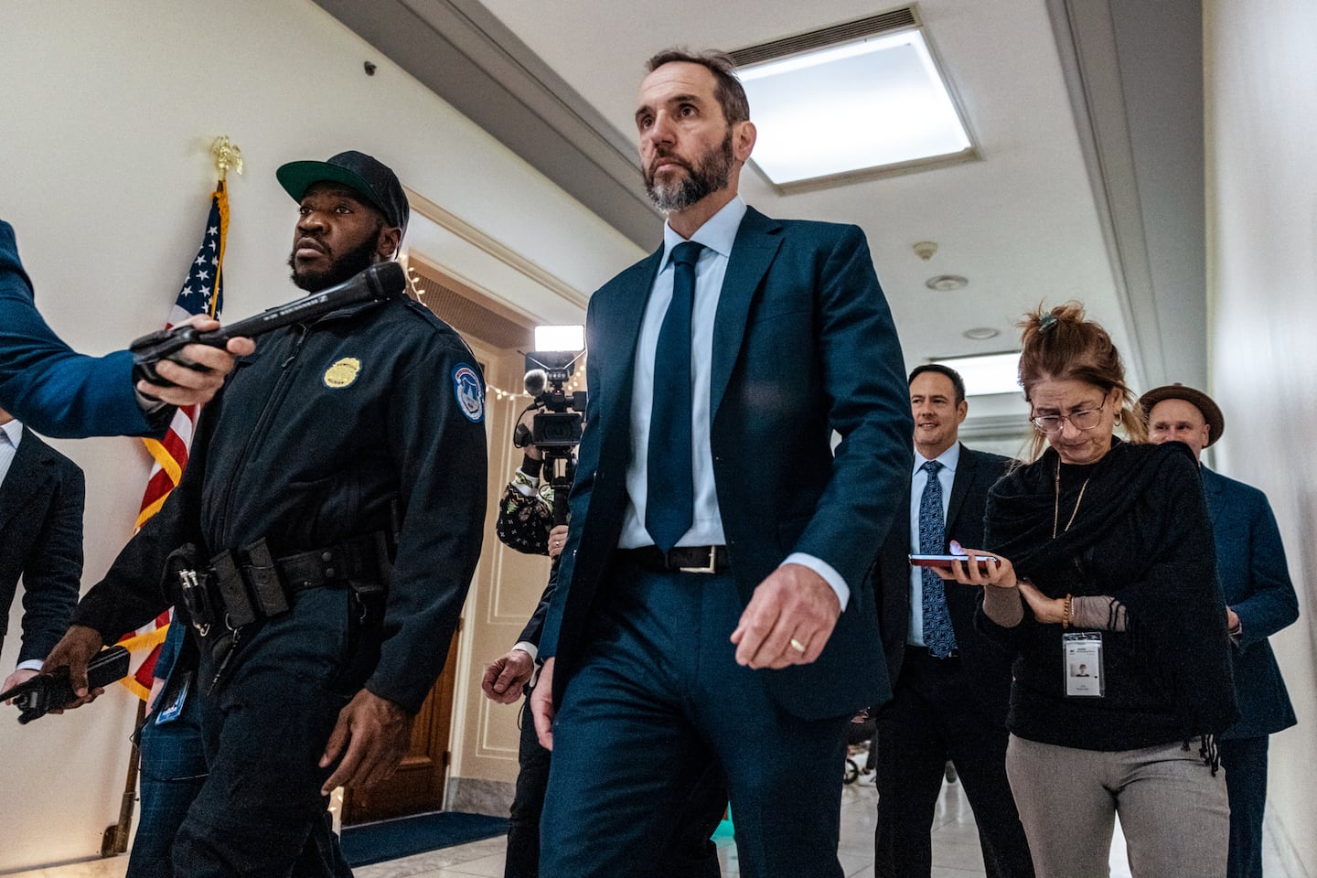 ack Smith, former special counsel for the Justice Department, during a break in a House Judiciary closed-door deposition, on Capitol Hill in Washington, Dec. 17, 2025. 