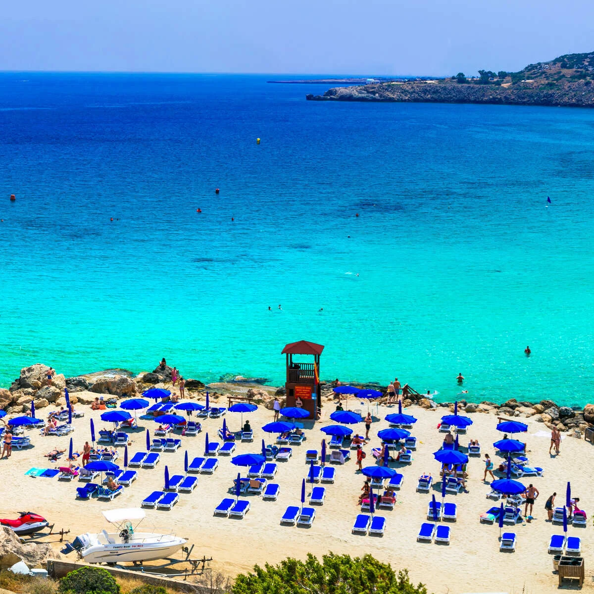 Panoramic View Of Protaras Beach In Cyprus