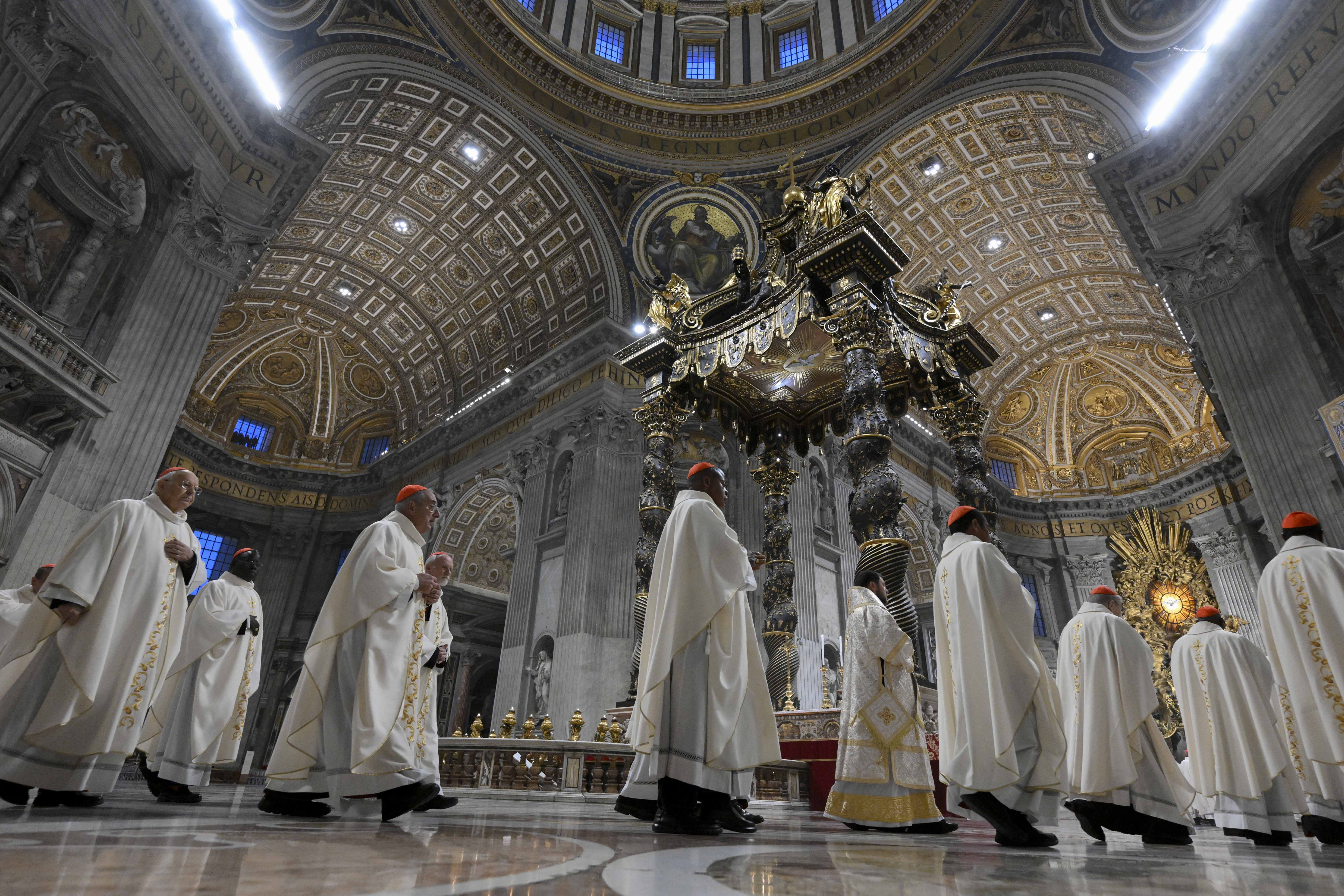 Cardinals arrive for the Mass during the consistory on Jan. 8, 2026, at St. Peter’s Basilica at the Vatican. | Credit: Vatican Media