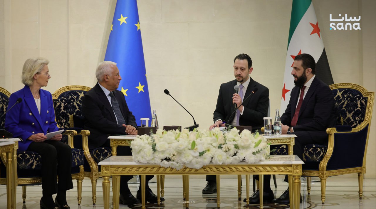 President al-Sharaa discusses with EU Leaders reconstruction and economic partnership