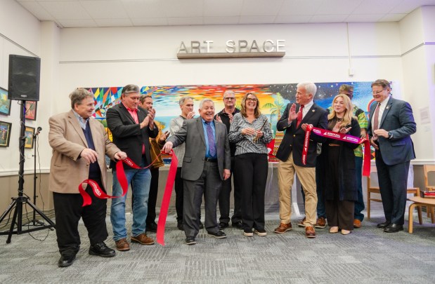A ribbon cutting for the Art Space in the Classroom Building at Penn State Schuylkill, Thursday, Jan. 22, 2026. (MATTHEW PERSCHALL/MULTIMEDIA EDITOR)