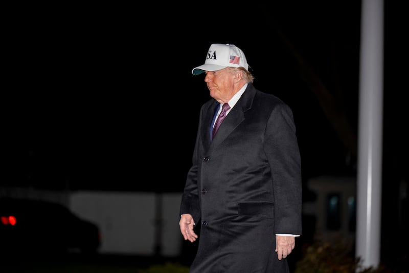 US President Donald Trump walks on the South Lawn upon arrival at the White House in Washington, DC, on January 11, 2026 after spending the weekend at his Mar-a-Lago resort in Palm Beach, Florida.