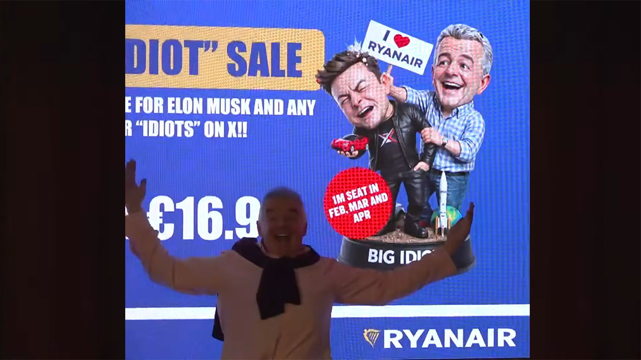 Musk-Ryanair spat gave the airline good publicity, says CEO O'Leary in his press conference (complete video)