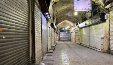 Shops were closed during protests in Tehran’s centuries-old main bazaar in Iran on Tuesday. Markets shut down in support of the protesters who are angry over Iran’s ailing economy.
