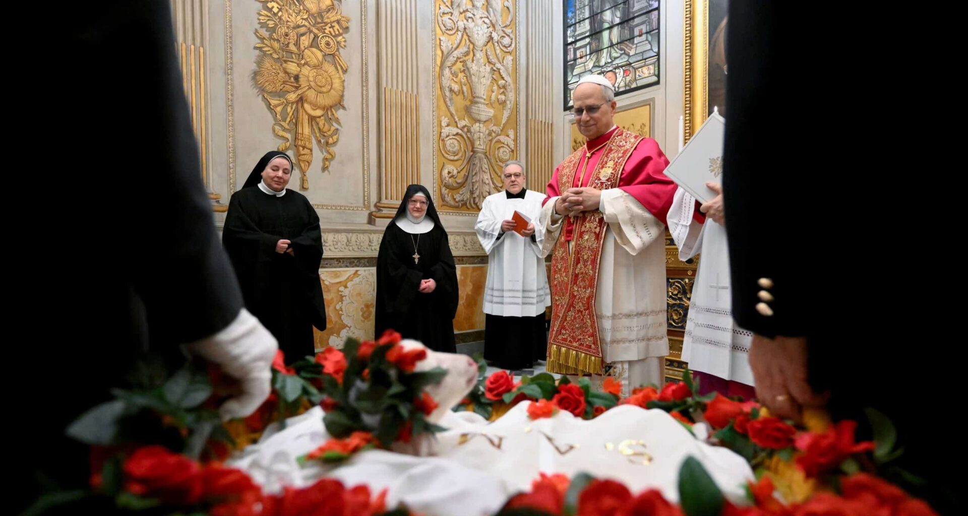 Pope Leo XIV presented with lambs on feast of St. Agnes