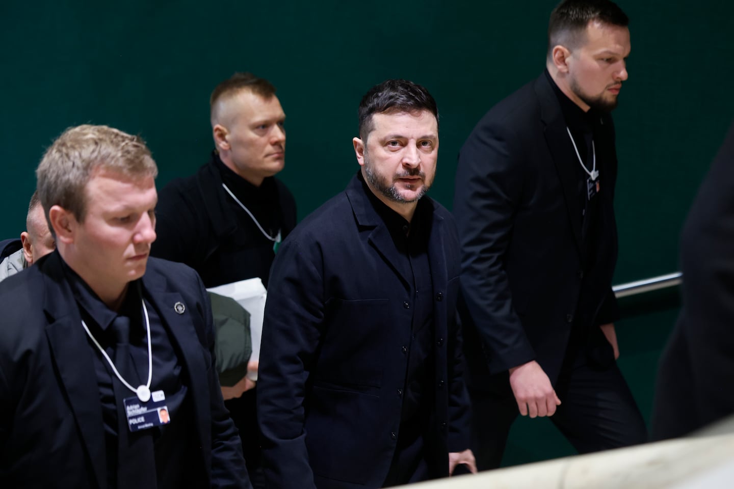 President of Ukraine Volodymyr Zelensky arrives prior to a planned meeting with US President Trump on the sidelines of the World Economic Forum (WEF) on January 22, 2026 in Davos, Switzerland. 