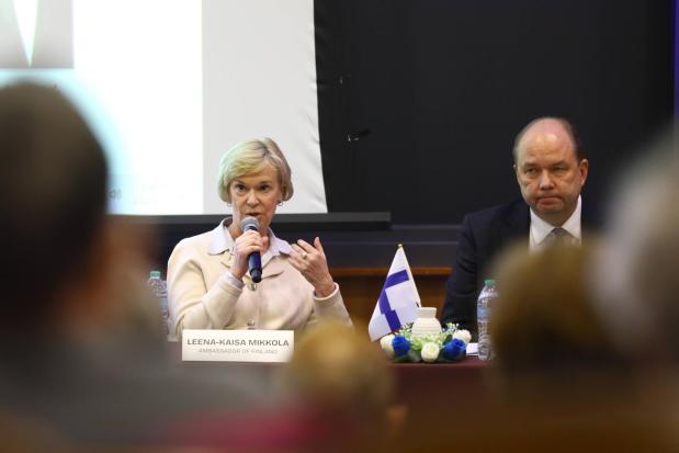 Leena-Kaisa Mikkola, Finland's ambassador to the U.S., gave a presention at the University of Scranton on Thursday.