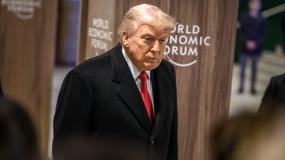 US President Donald Trump at World Economic Forum (WEF) annual meeting in Davos on January 21, 2026. (AFP)