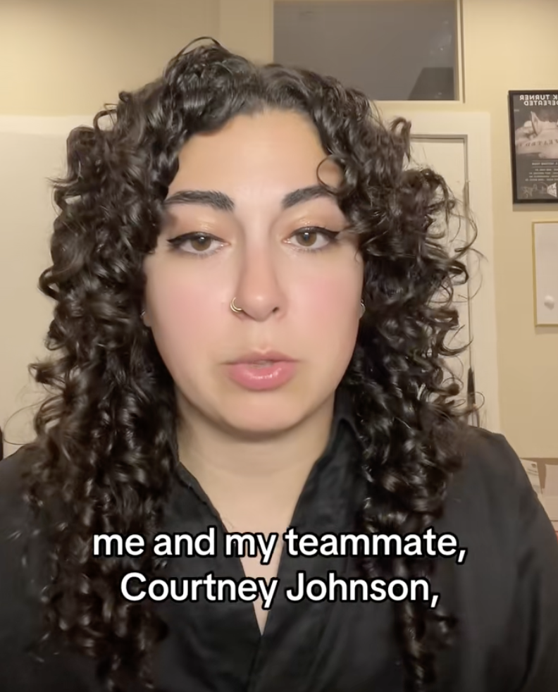 woman talking about cheese