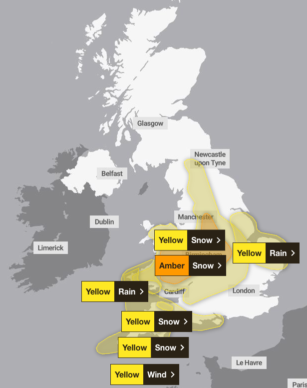 Weather warnings for Friday updated