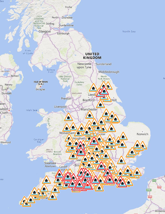 Maps show the flood warnings and flood alerts in place in the aftermath of Storm Chandra