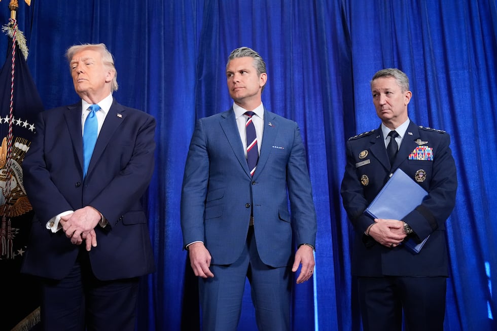 President Donald Trump, Defense Secretary Pete Hegseth and Chairman of the Joint Chiefs of...