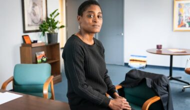 Chief Defender Keisha Hudson in her office at the Defender Association of Philadelphia in 2022. The association is now enhancing its services to immigrant clients as the Trump administration presses for more arrests and deportations.