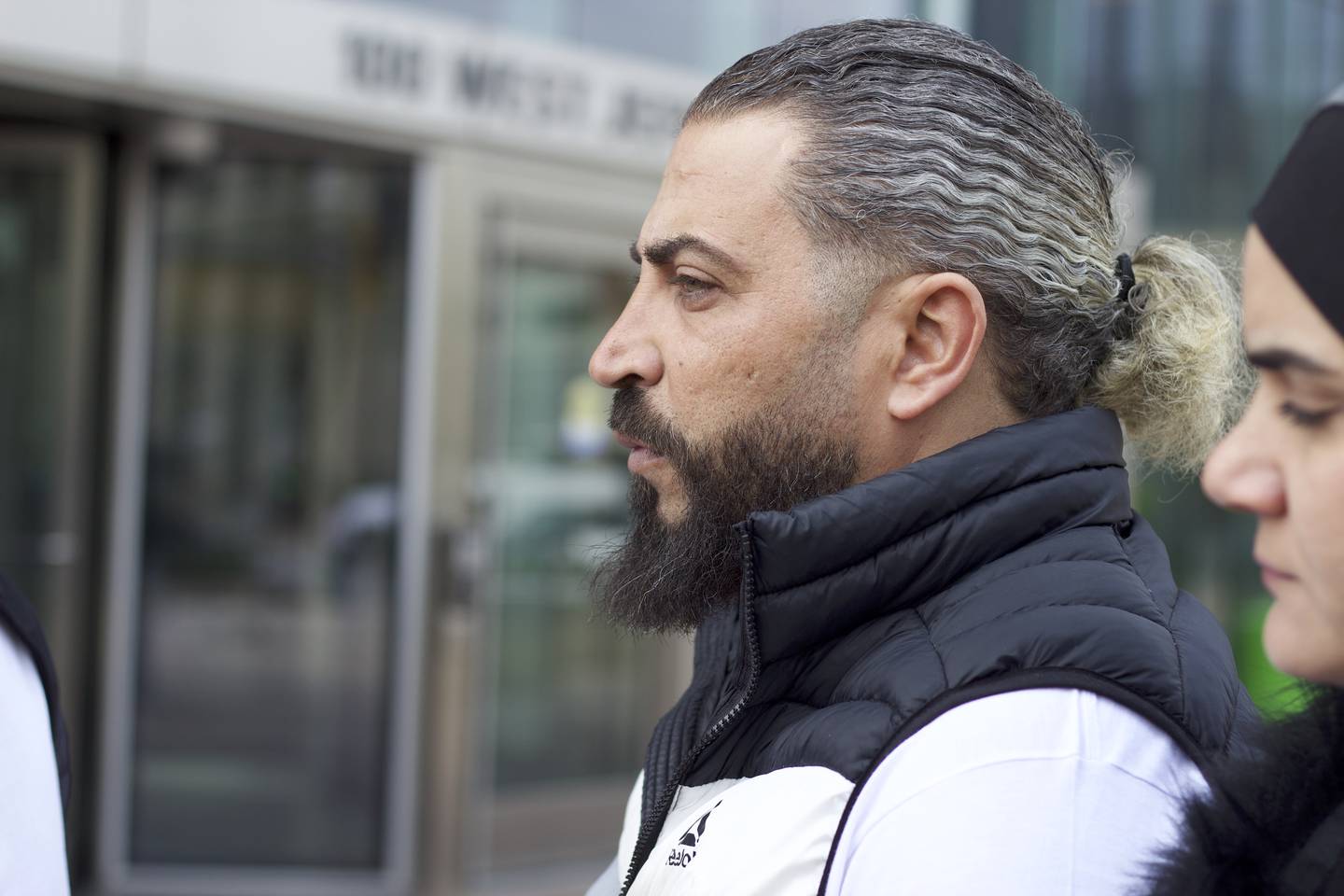 Odai Alfayoumi, the father of Wadee Alfayoumi, 6, outside the Will County Courthouse in Joliet following the sentencing on Friday, May 2, 2025, of Joseph Czuba, 73, of Plainfield Township, who was convicted of the 2023 hate crime murder of Wadee and the attempted murder of the child’s mother, Hanan Shaheen. Will County Judge Amy Bertani-Tomczak sentenced Czuba to 53 years in prison.