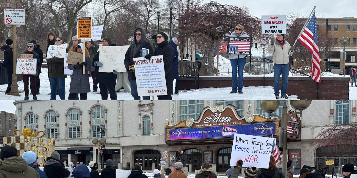 Northern Indiana Democratic Socialists of America hold an anti-war protest in South Bend