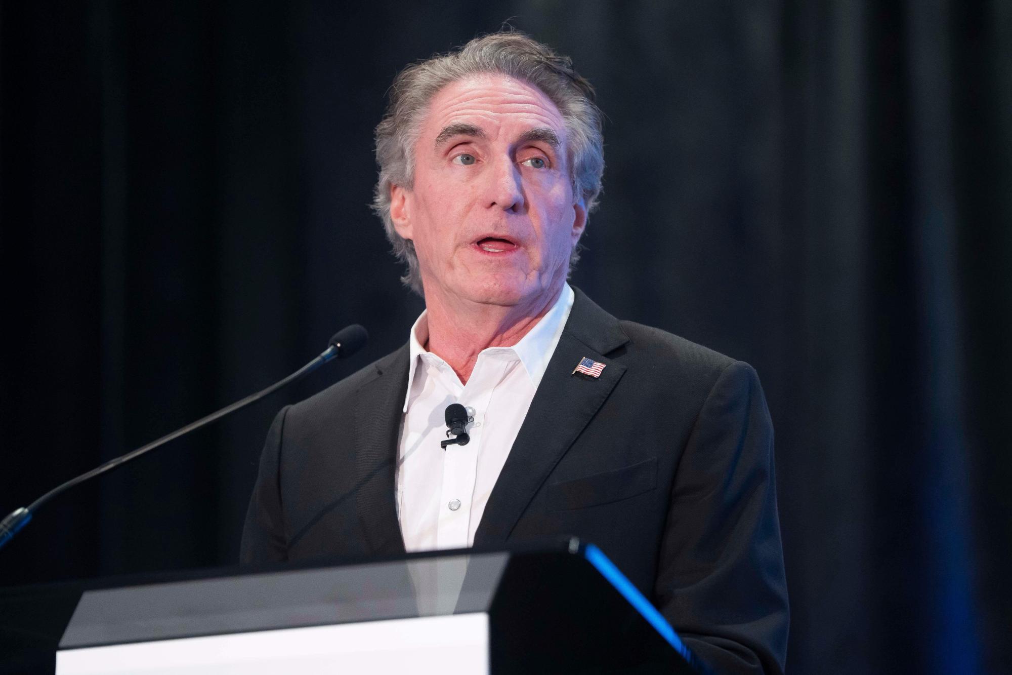 U.S. Secretary of the Interior Doug Burgum speaks during the...