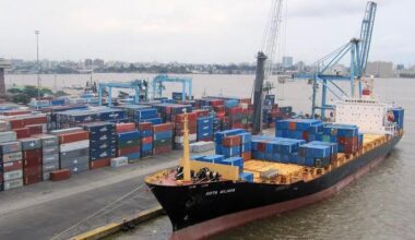 Ships at Lagos port used to illustrate the story.