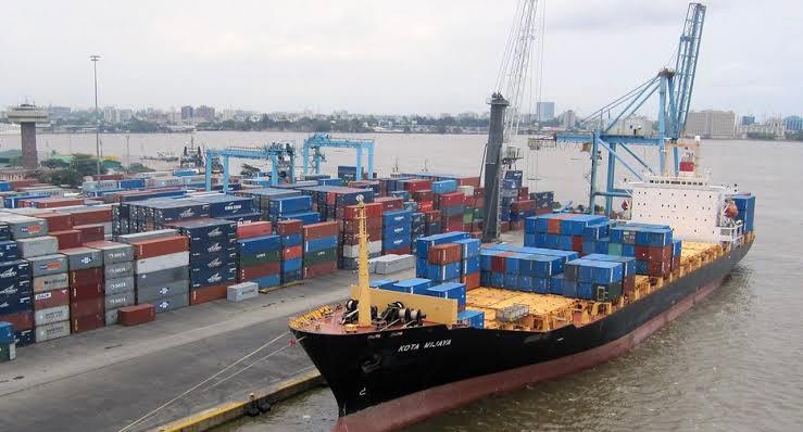 Ships at Lagos port used to illustrate the story.