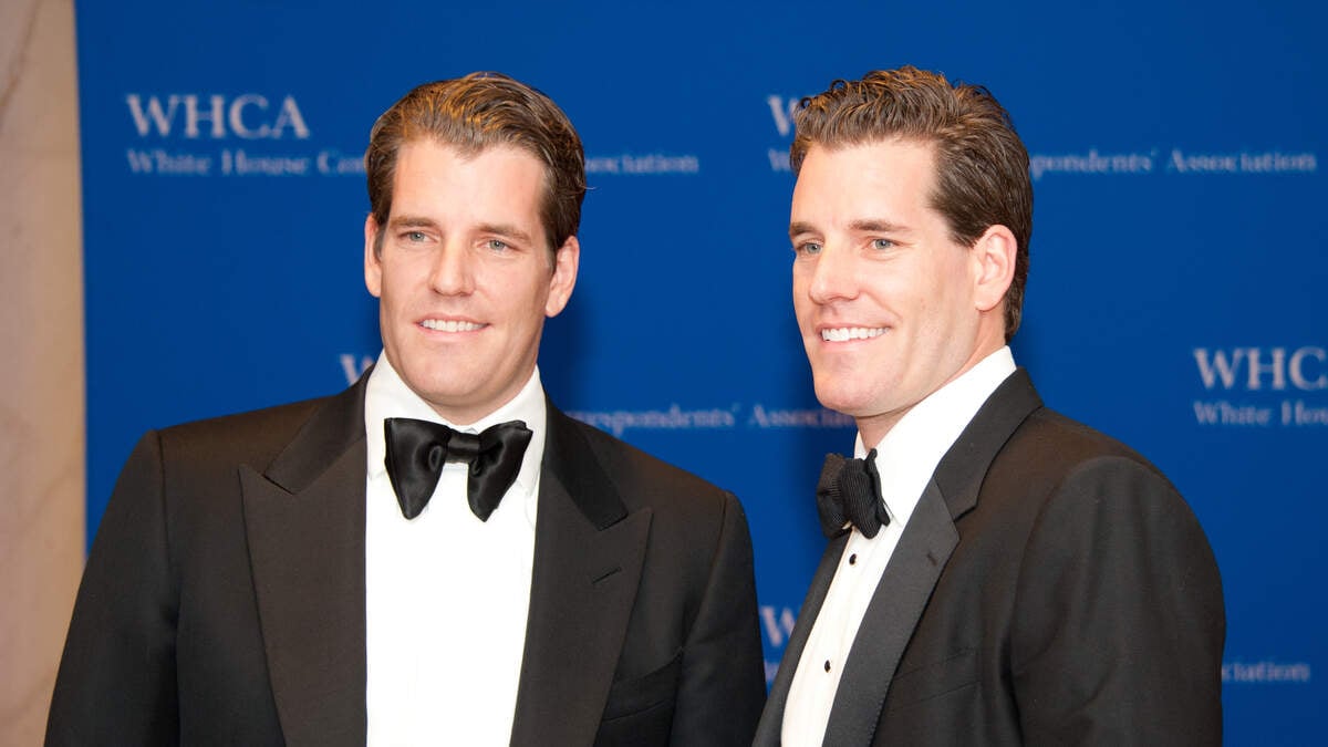 Cameron and Tyler Winklevoss, founders of the Gemini cryptocurrency platform, seen arriving for an event in Washington in 2014