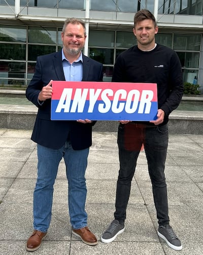 Colin Deering, founder of Anyscor, with Irish rugby international, Ross Byrne, who is part of his advisory team