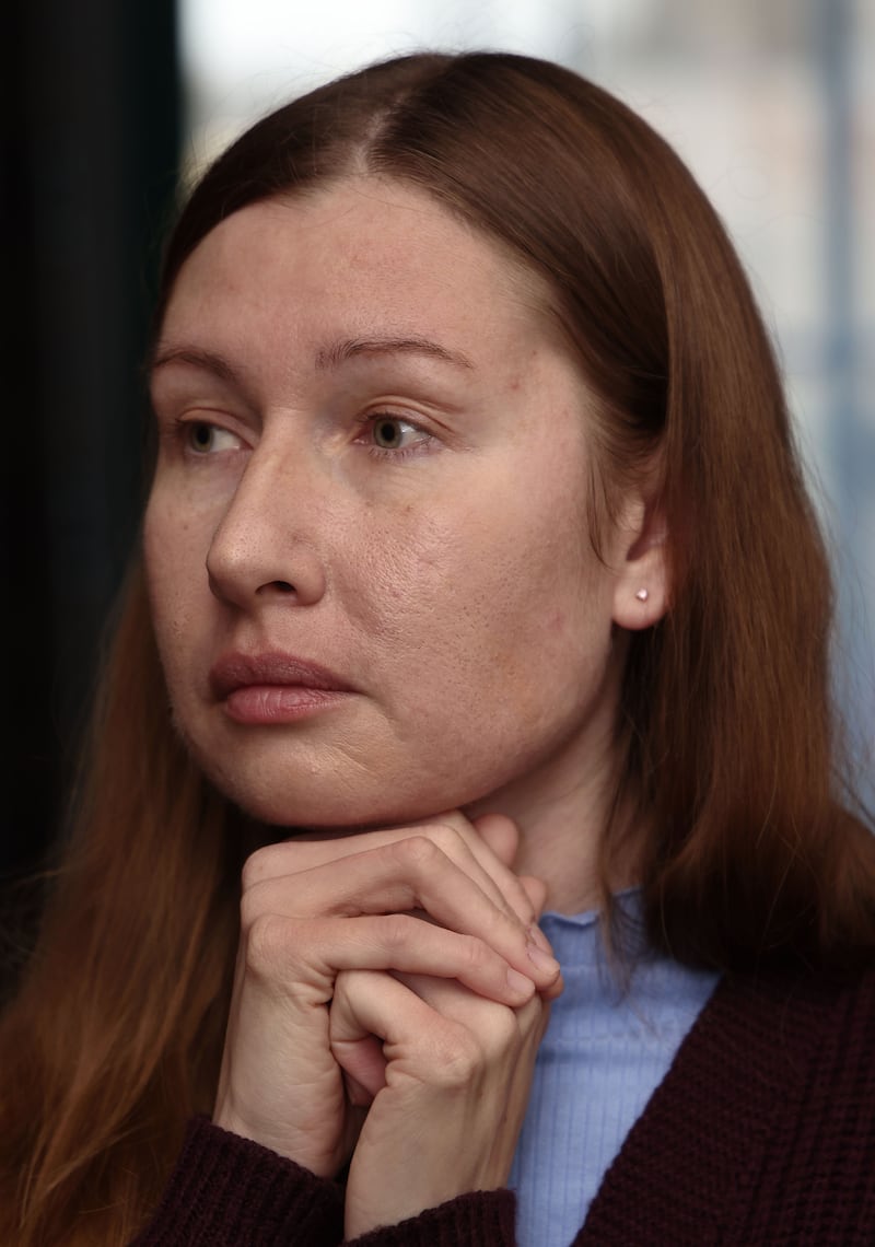Daria Petrenko, wife of Dimitry Simbaev, said her husband has been denied calls to her and his parents, and that she last spoke to him on the phone in August.  Photograph: Joe O'Shaughnessy