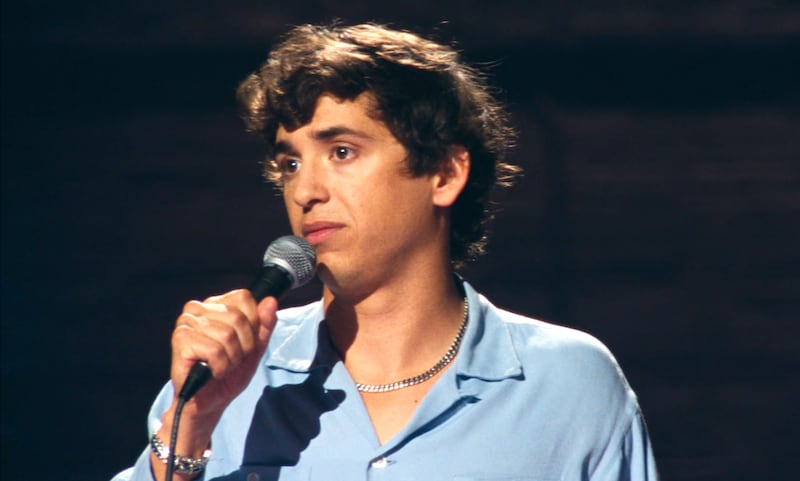Marcello Hernández: American Boy, Hernandez on stage.