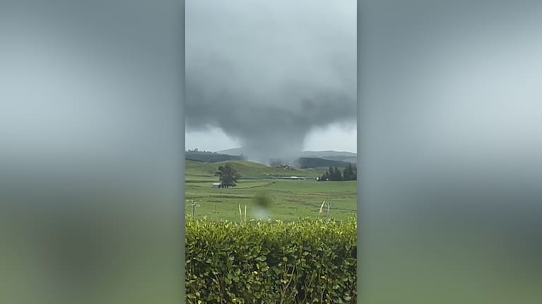 A small tornado that touched down in Maihiihi, Waikato. (Source: Supplied / Luke Care)