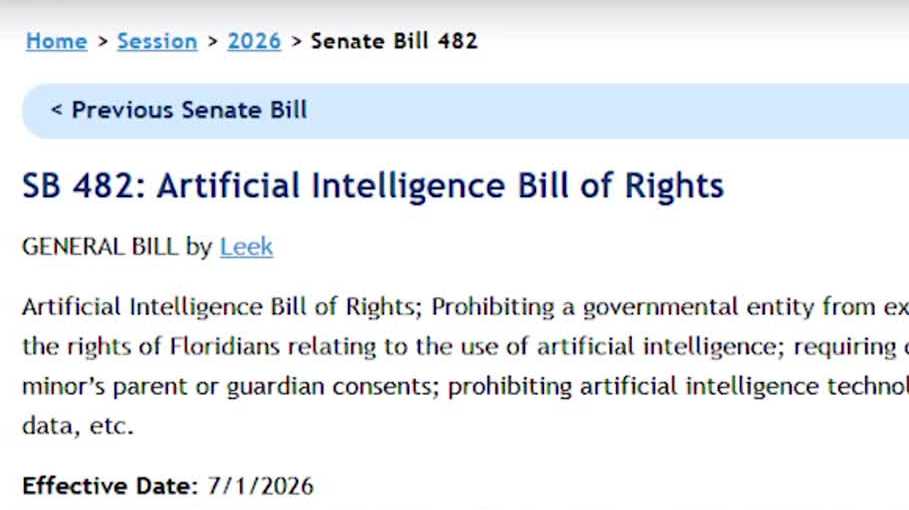 Central Florida senator proposes AI bill to protect kids and data
