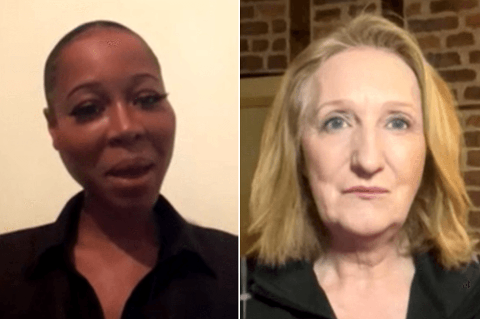Activist Ayton Imarn and Suzanne Evans clash