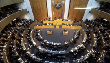 Austrian Parliament with MPs attending for the first time after the National Council elections in Vienna on October 24, 2024.