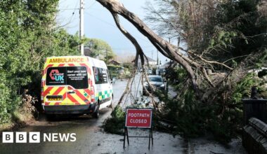 Snow and ice warnings cover most of UK as tens of thousands without power