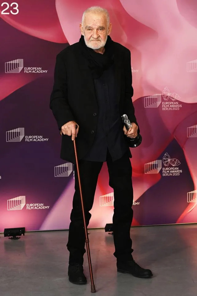 Matthias Nareyek/Getty Bela Tarr at the 36th European Film Awards in 2023