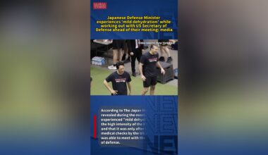 Japanese Defense Minister experiences 'mild dehydration' while working out with US Secretary of Defense ahead of their meeting: media