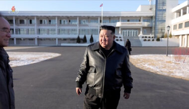 North Korea's leader Kim Jong-un visits the construction site of a greenhouse farm in the northwestern city of Sinuiju on Jan. 2, 2026, in this image captured from footage of North Korea's state-run TV station. [KOREA CENTRAL TV]