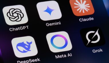 AI LLM chatbot apps on a phone